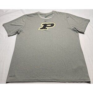 Purdue Boilermakers Nike Dri-Fit Grey Shirt Center Swoosh 23546X Men’s L *READ